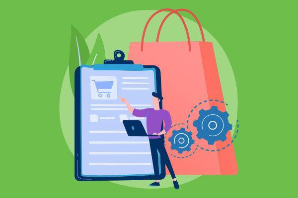 illustration depicting online shopping