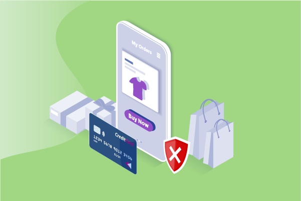 illustration depicting secure online shopping