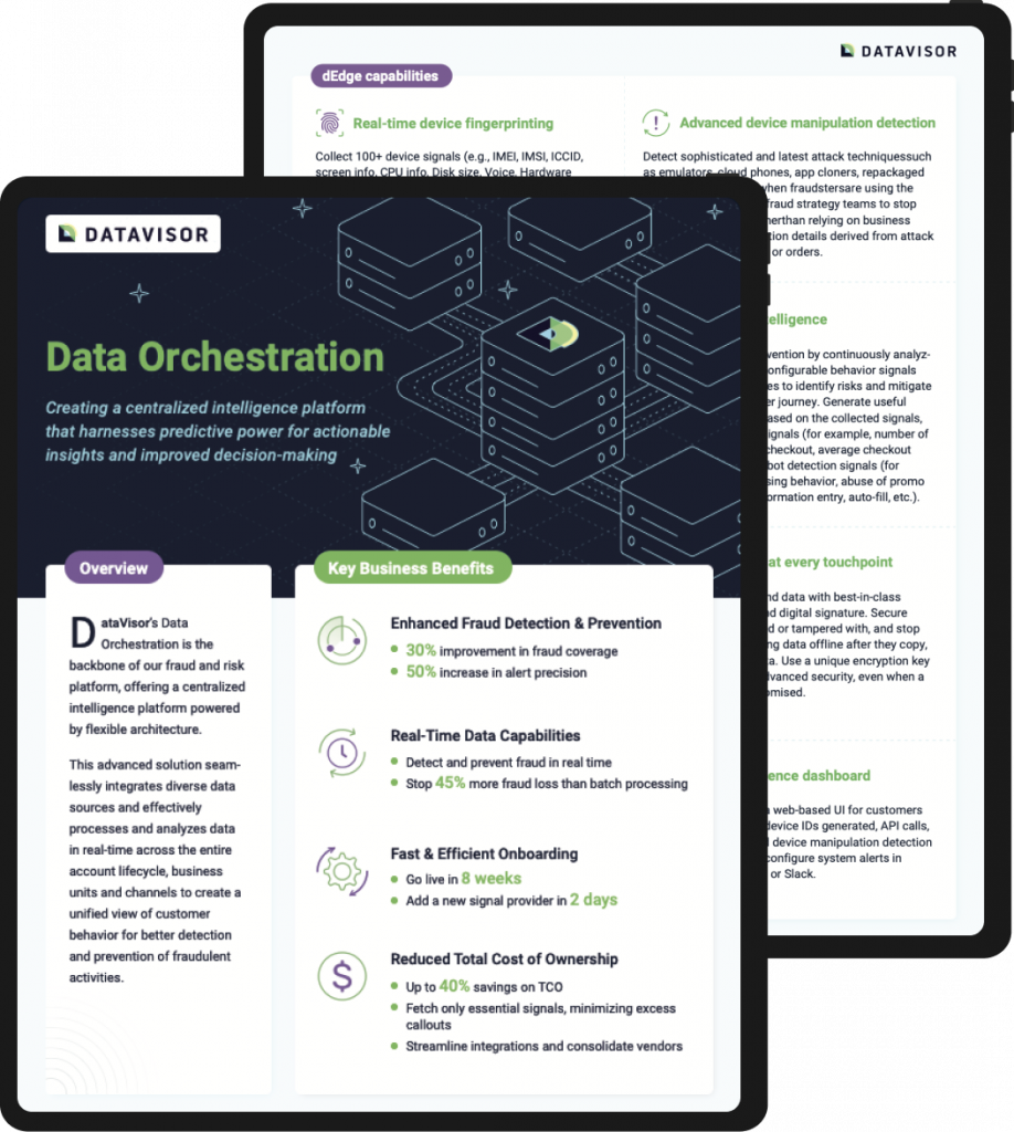 datavisor data orchestration product sheet
