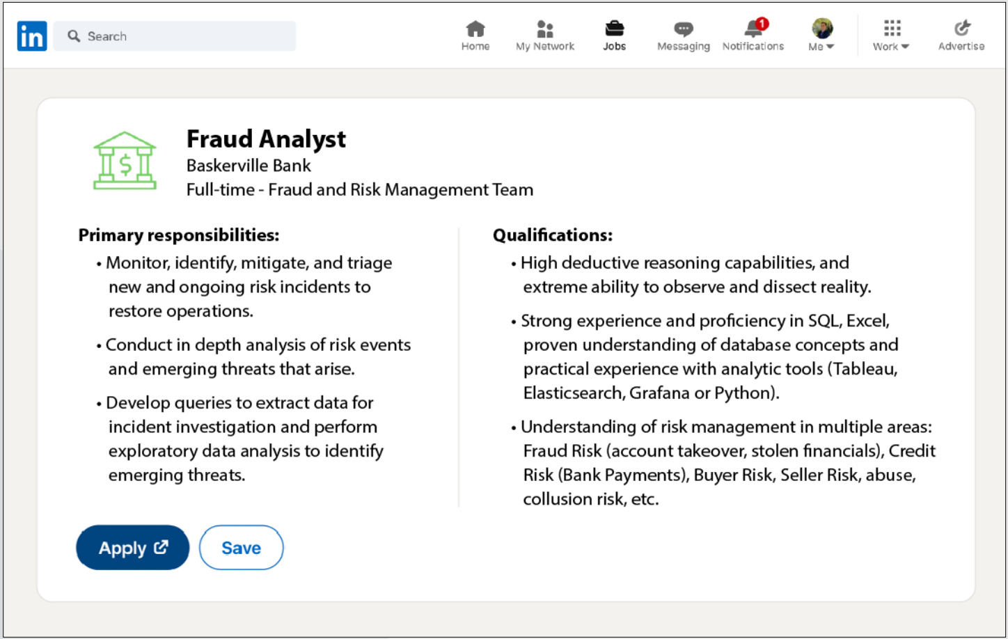 fraud analyst