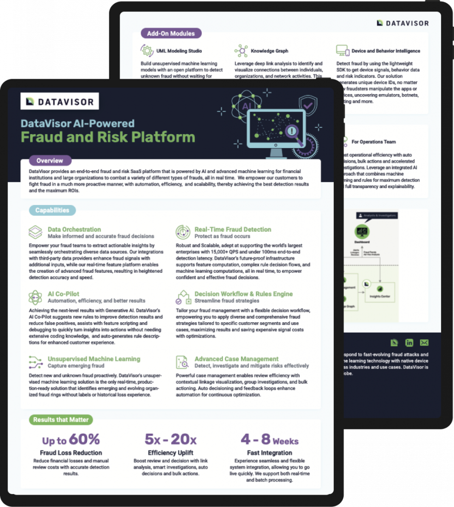 datavisor platform product sheet